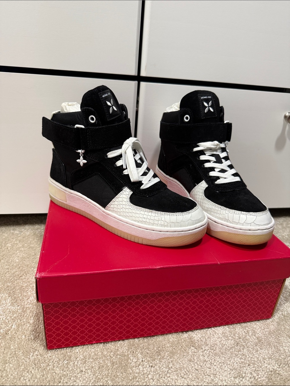 Womens High-Top Sneakers in Black and White
